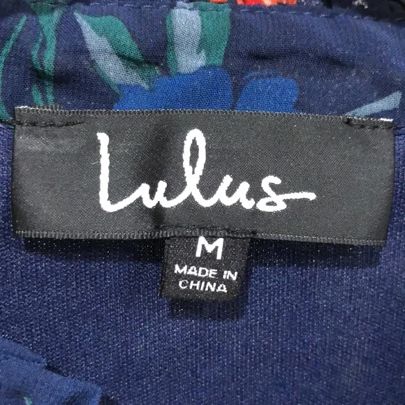 Lulus Floral Dark Navy Blue Midi Dress - Picture 11 of 14